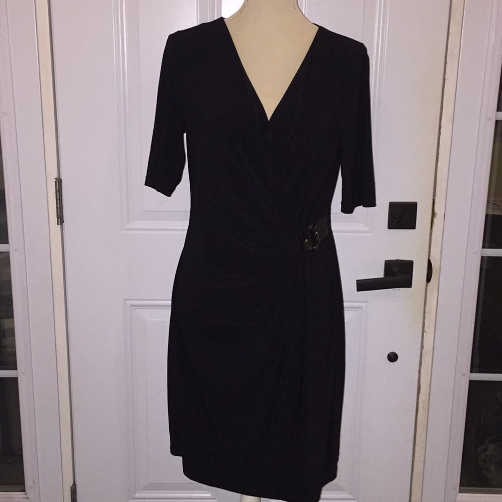Evan-Picone Ladies Wrap Classic Black Dre…